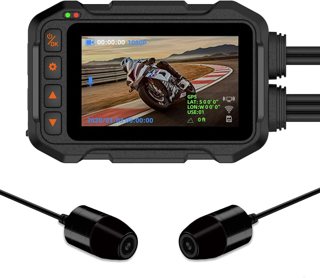 Motowolf M8 motorcycle dash camera Dual 1080P Camera Driving Recorder Wi-Fi GPS