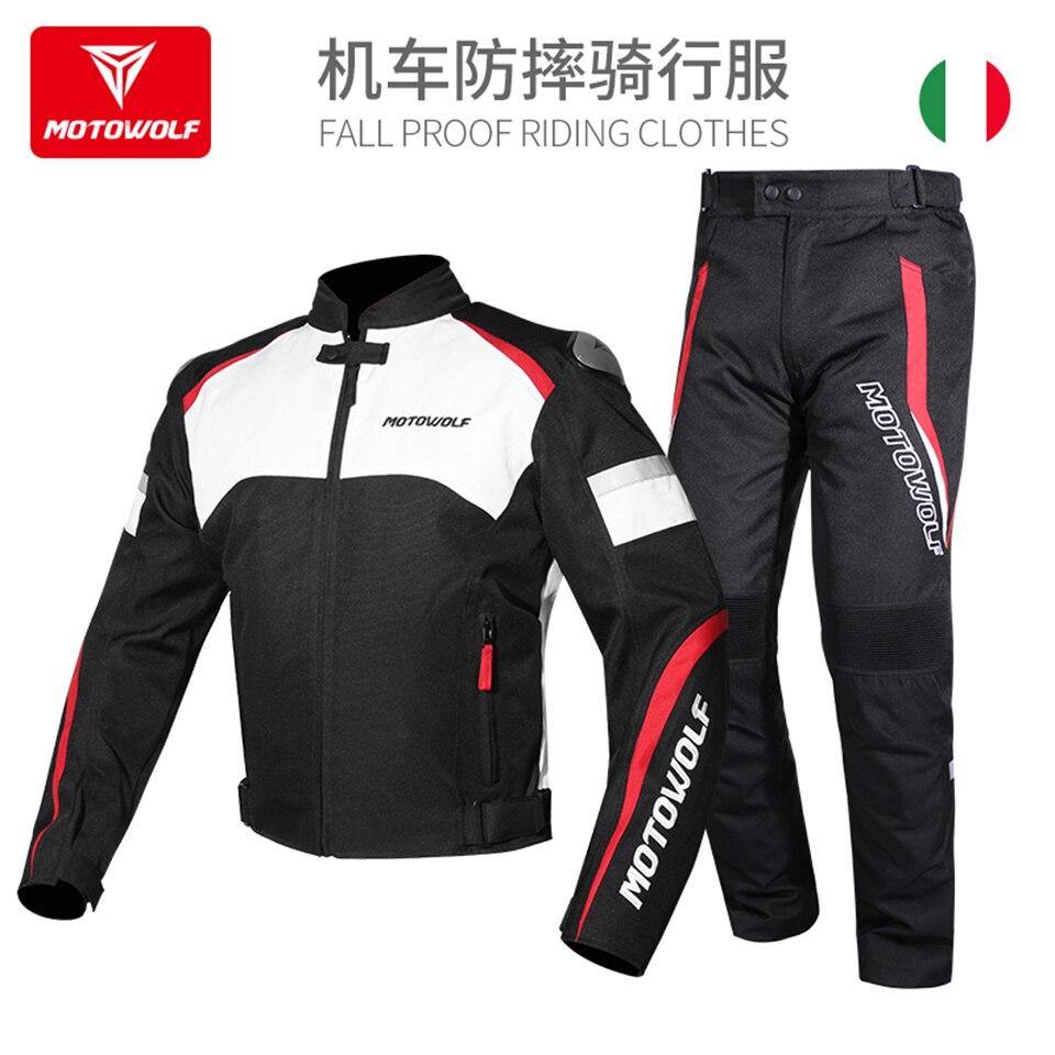 MOTOWOLF Motorcycle Riding Clothes Autumn winter waterproof anti-fall rally suits Men's Motorcycle racing keep warm suits -  Motowolf