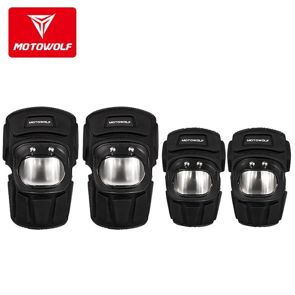 Motowolf Motorcycle Anti-fall Stainless Steel Kneepads Outdoor Riding Short Thickened Knee Elbow Pads Protectors Gears -  Motowolf