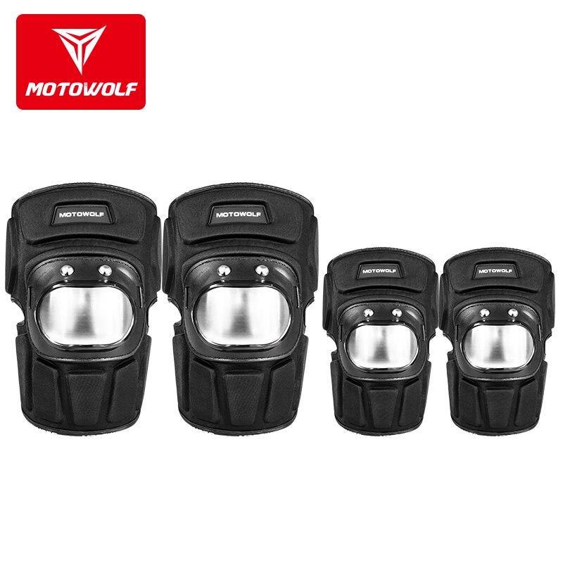 Motowolf Motorcycle Anti fall Stainless Steel Kneepads Outdoor Riding Short Thickened Knee Elbow Pads Protectors Gears