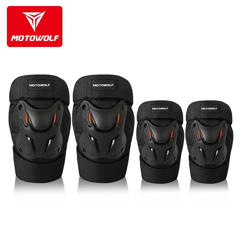 Unisex Motowolf Motorcycle Scooter Reflective Anti-collision Kneepads  windproof Riding short Thick Knee Elbow Pads Protect Gears