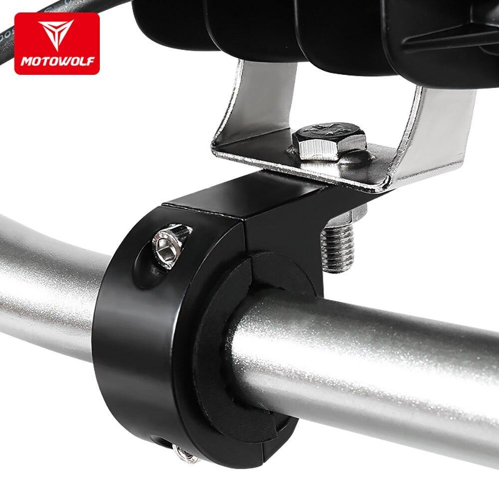Universal 22mm Motowolf Motorcycle LED Headlight Spotlight Tube Clamp Mount Bracket Holder for Harley Honda Yamaha Ktm Suzuki -  Motowolf